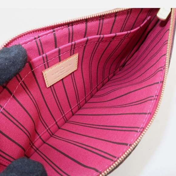 Authentic Louis Vuitton Neverfull MM pink pivone pouch wristlet - Picture 4 of 15